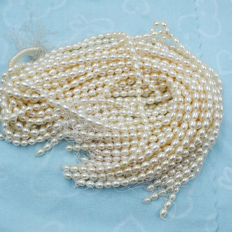 10 shares   7-8mm AAA+AA Loose White Pearl, natural Freshwater Rice Pearl, 15