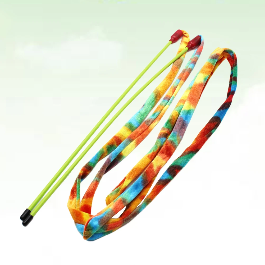 

Cat Teaser Pet for Indoor Cats Stripe Soft Cloth Teasing Stick Interactive Funny