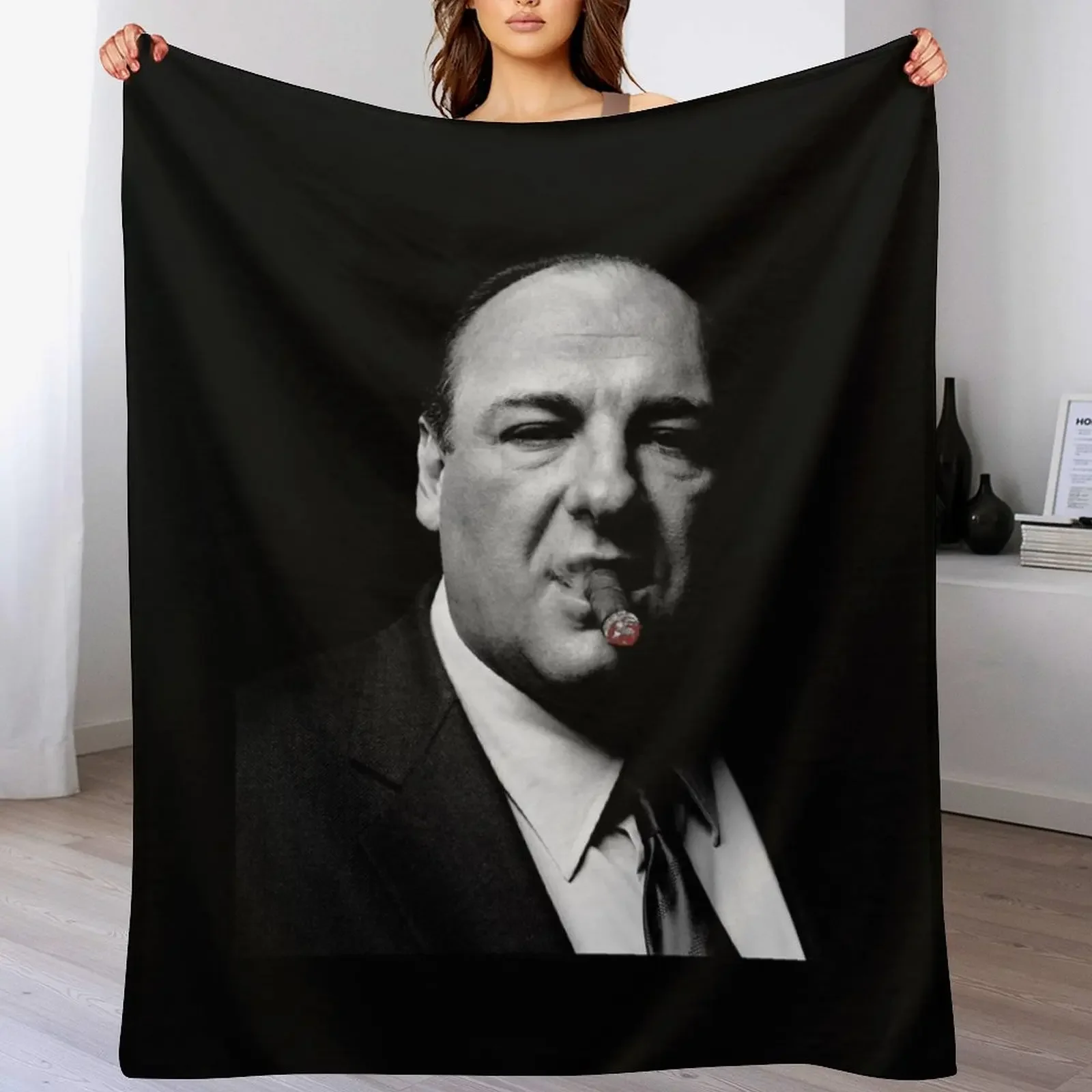 

Tony Soprano cigar Throw Blanket Flannels Personalized Gift Comforter Warm Blankets