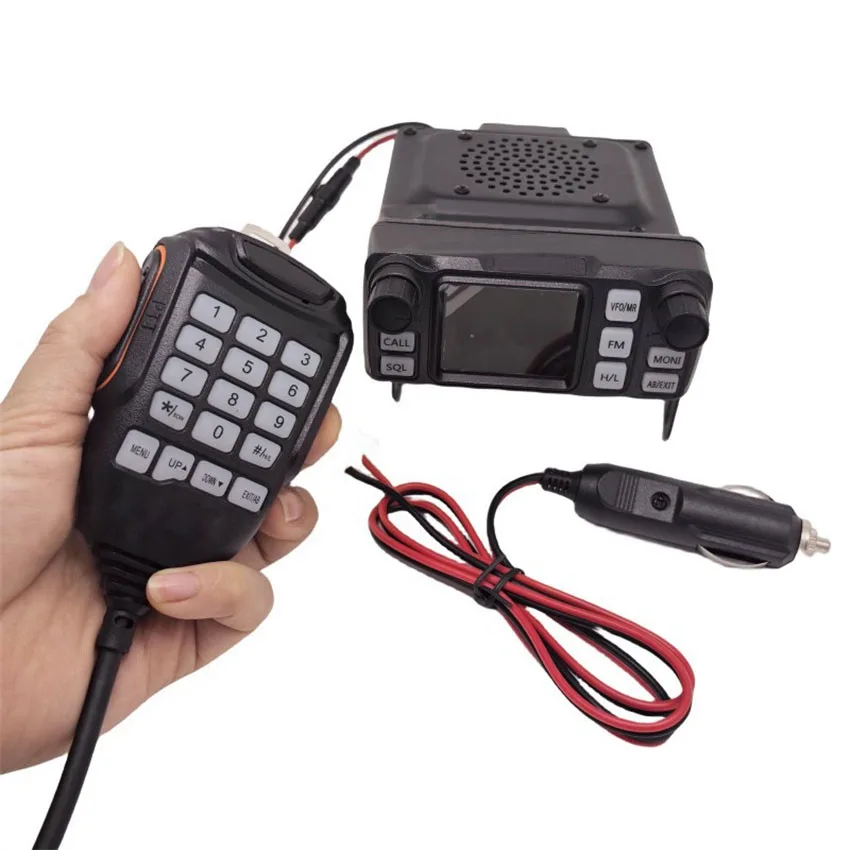 KT-5000 Car Radio Separable Panel 25W 10KM VHF UHF Dual Band Mini Color FM Mobile Radio Walkie Talkie