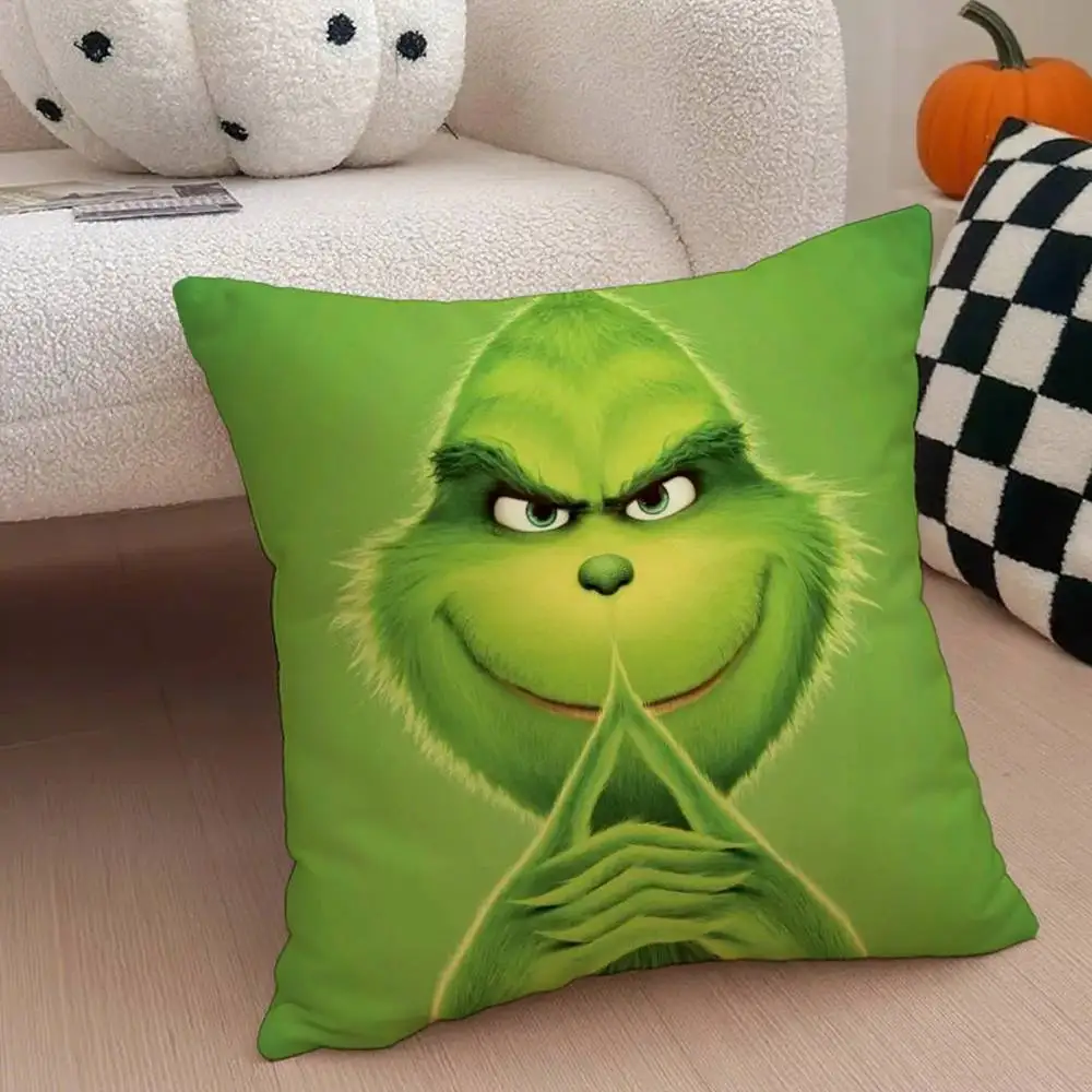 Cartoon Print Throw Pillow Cover Soft Comfortable Cushion Case Pillow Slip For Sofa Bed Room Christmas Gift for Friend Family