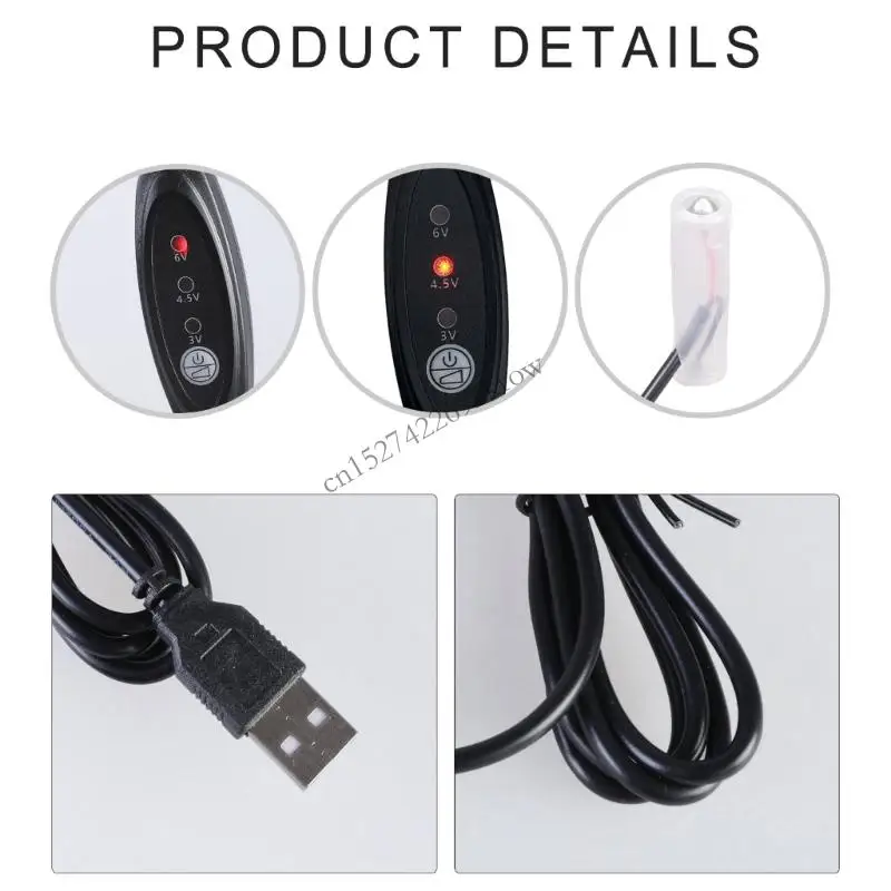 USB AA Battery Eliminators 5V to 3V 4.5V 6V Converter Cable Replace AA LR6 Battery for Lamp Tools and Gadgets R9CB