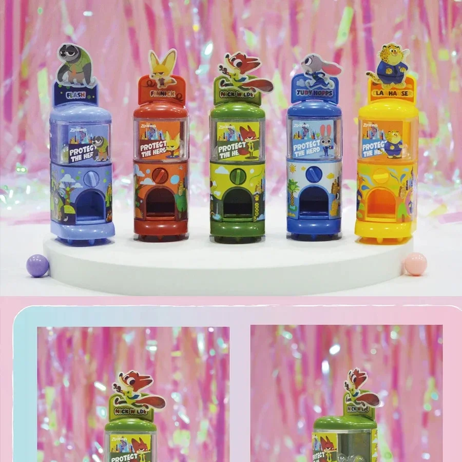 

Mini Vending Gashapon Machine Model Toy Disney Zootopia Judy Nick Flash Finnick Clahauser Capsule Table Game Kids Gifts