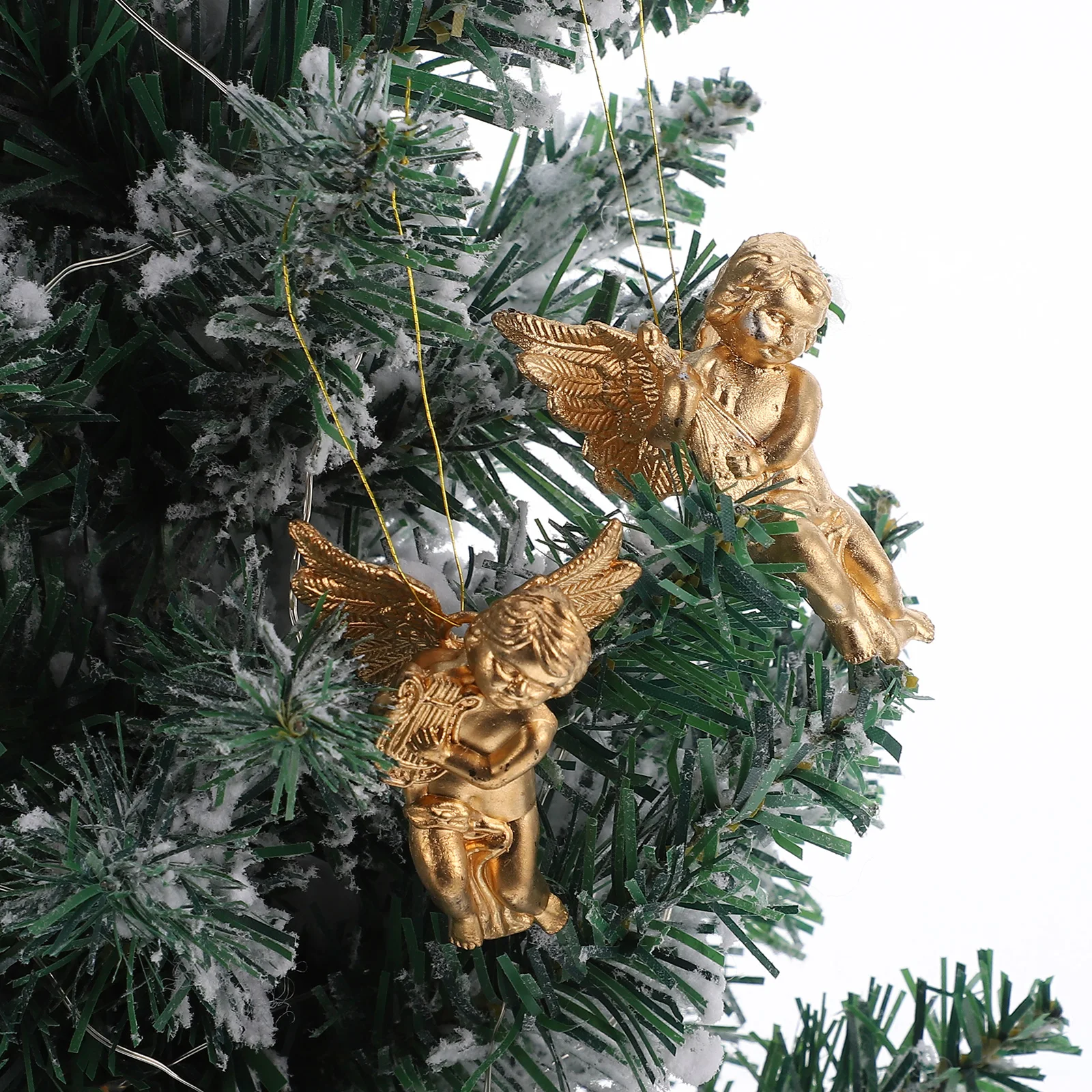 

30 Pcs Angel Pendant Craft Christmas Ornaments Window Decorations Brown Holiday Tree Hanging Table Centerpieces Set Xmas DIY