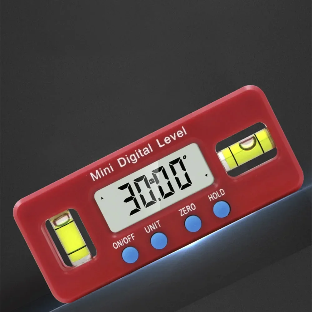 100mm Red Mini Digital Level Protractor Inclinometer Magnetic Angle Finder Electroic Gauge Level Box Measuring Carpenter Tool