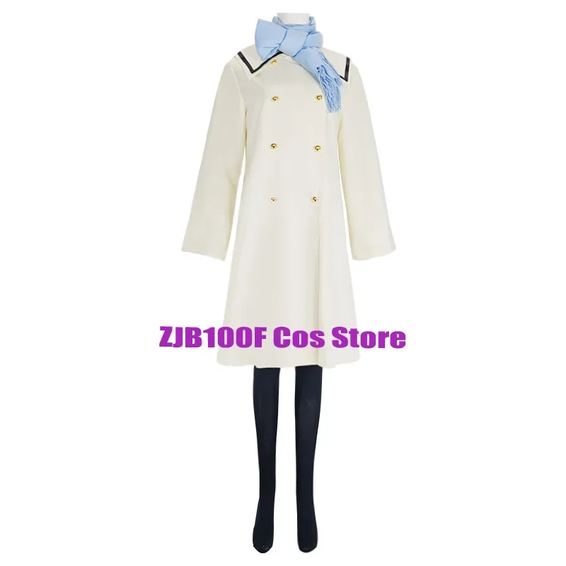 Costume Anime Frieren Cosplay Trench Frieren Beyond Journey's End Cos Winter Coat Ear Wig Suit New Year Party Outfit for Women