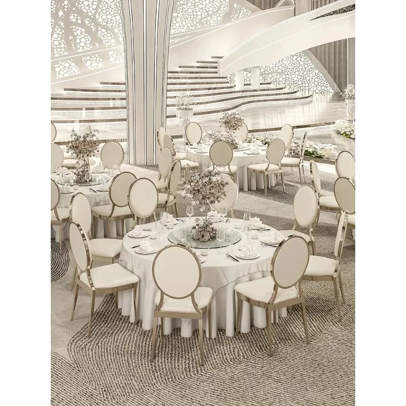 Romantic Wedding Chair Elegant Silver Dining Chair Light Luxury Party Hotel Chair  Love Dressing Soft Stool Hall Ceremony Stool view 5