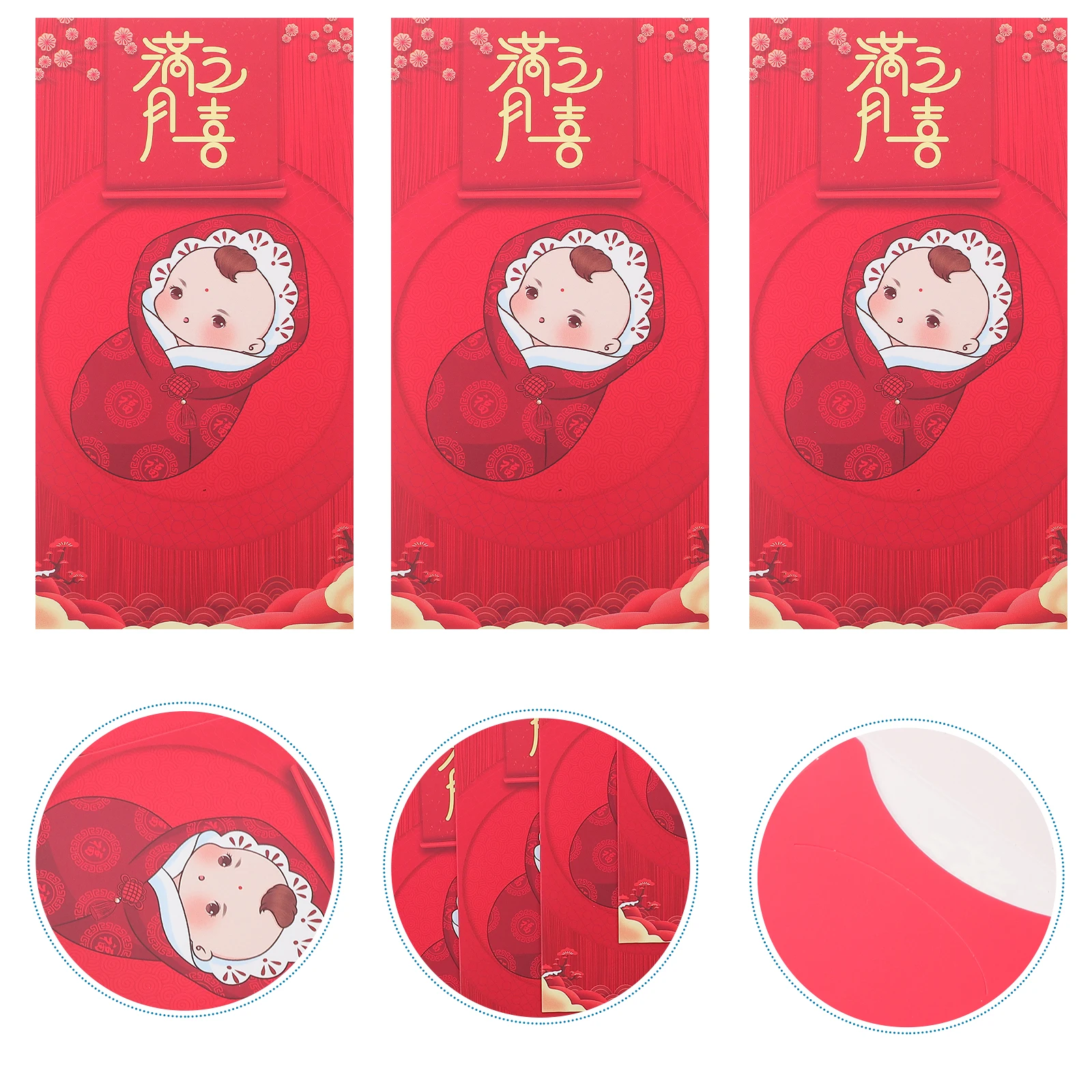 

30 Pcs Envelopes Kids Birthday Money Packet Paper Pouch Red Money Pouch Creative Decoration Baby Full Moon Gift