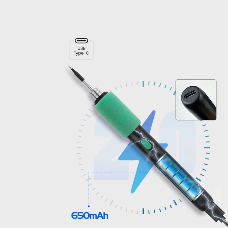 Usb portátil de carregamento 5v 15w sem fio temperatura ajustável ferro solda reparação doméstico código quente conjunto decalque plástico
