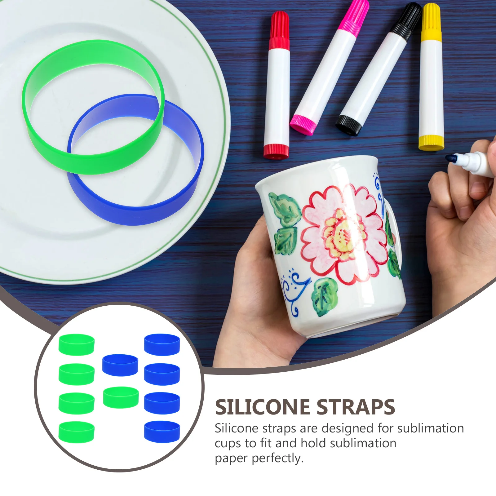 

10pcs Heat Transfer Silicone Bands For Sublimation Printing Elastic Straps Holders Diy Craft Supplies Art Tools