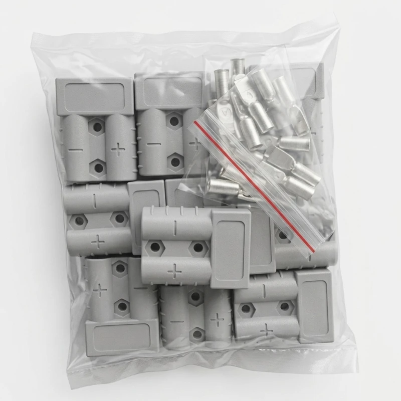  Two Pin Power Coupler Connectors 50A 10 Pack for Storage Equipment Wiring