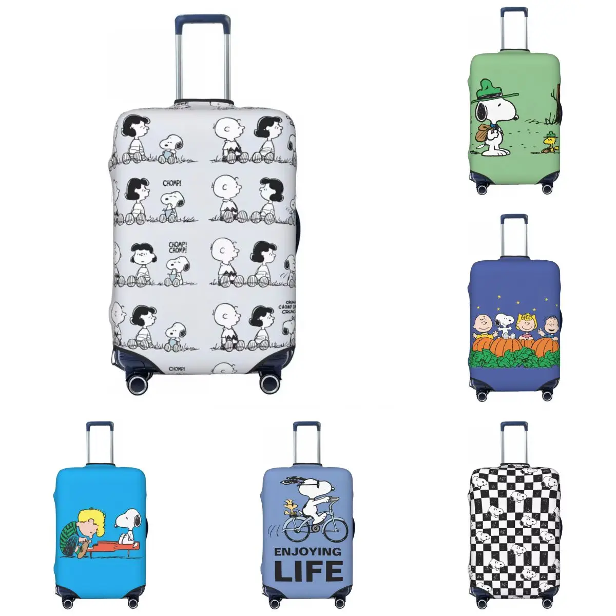 

Snoopy Cartoon Suitcase Cover Travel Vacation Strectch Luggage Supplies Protector