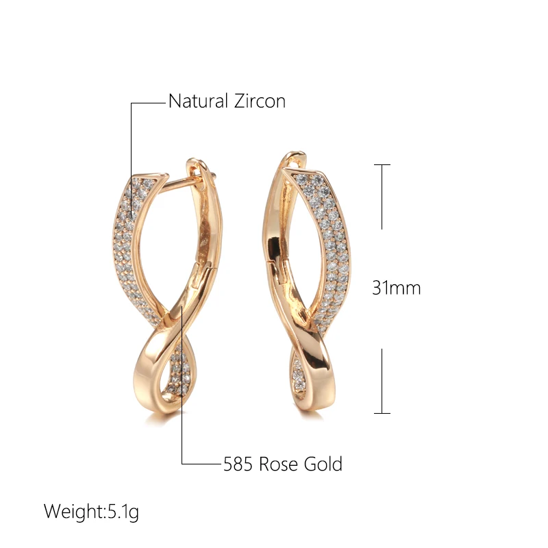 JULYDREAM Cross Geometric Design Full Zircon Pendant Earrings for Women Vintage 585 Gold Color Jewelry Wedding Luxury Earrings