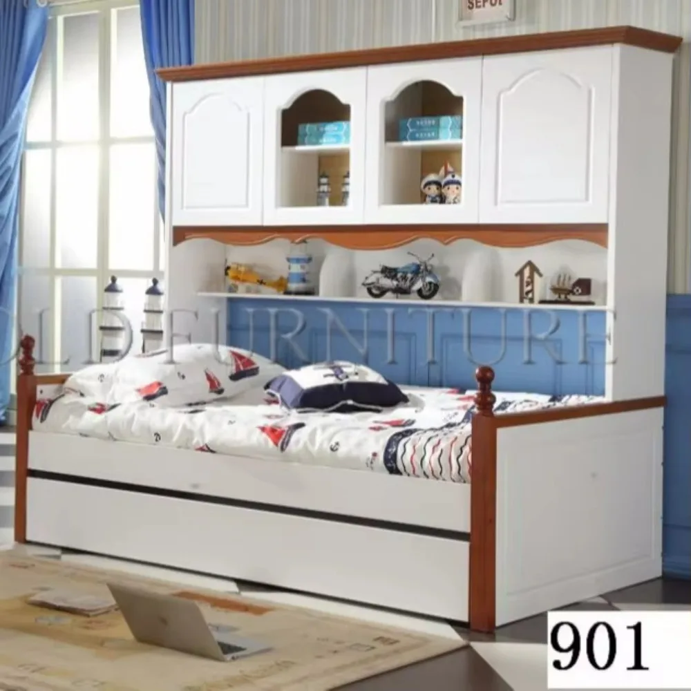 

Kids Furniture Single Bed with Bedroom Wardrobe Designs (SZ-BT901)