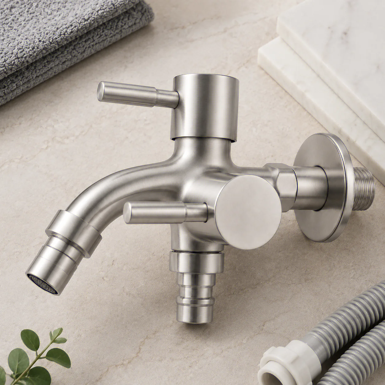 Dual Spout Multi-Purpose Water Tap, Suitable for Washing Machine Laundry Tub, Dual-Way Water Separation Faucet