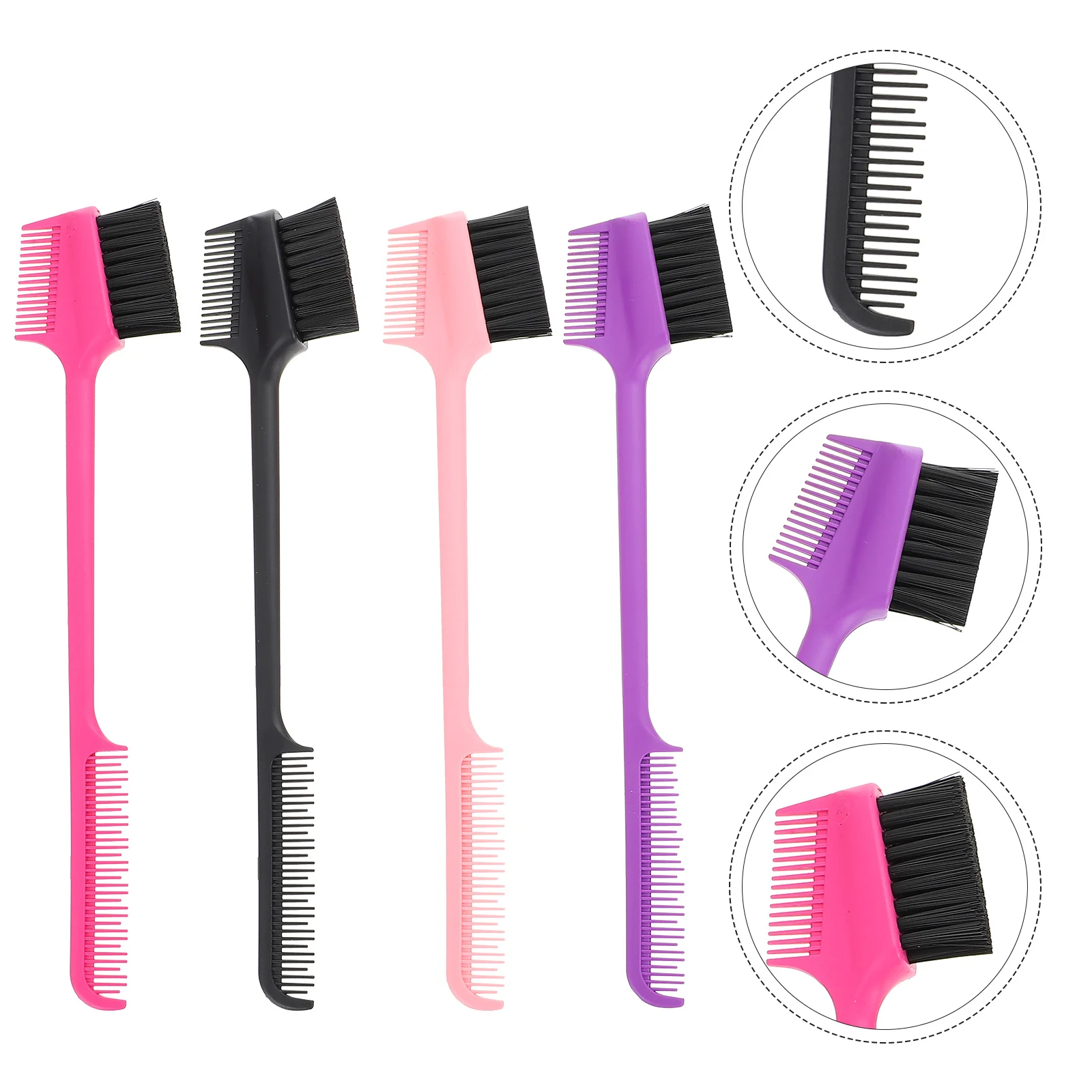 4 Pcs Double Ended Eyebrow Brush Eyelash Head Makeup Comb Mascara Tool Multipurpose Abs Beauty Supplies