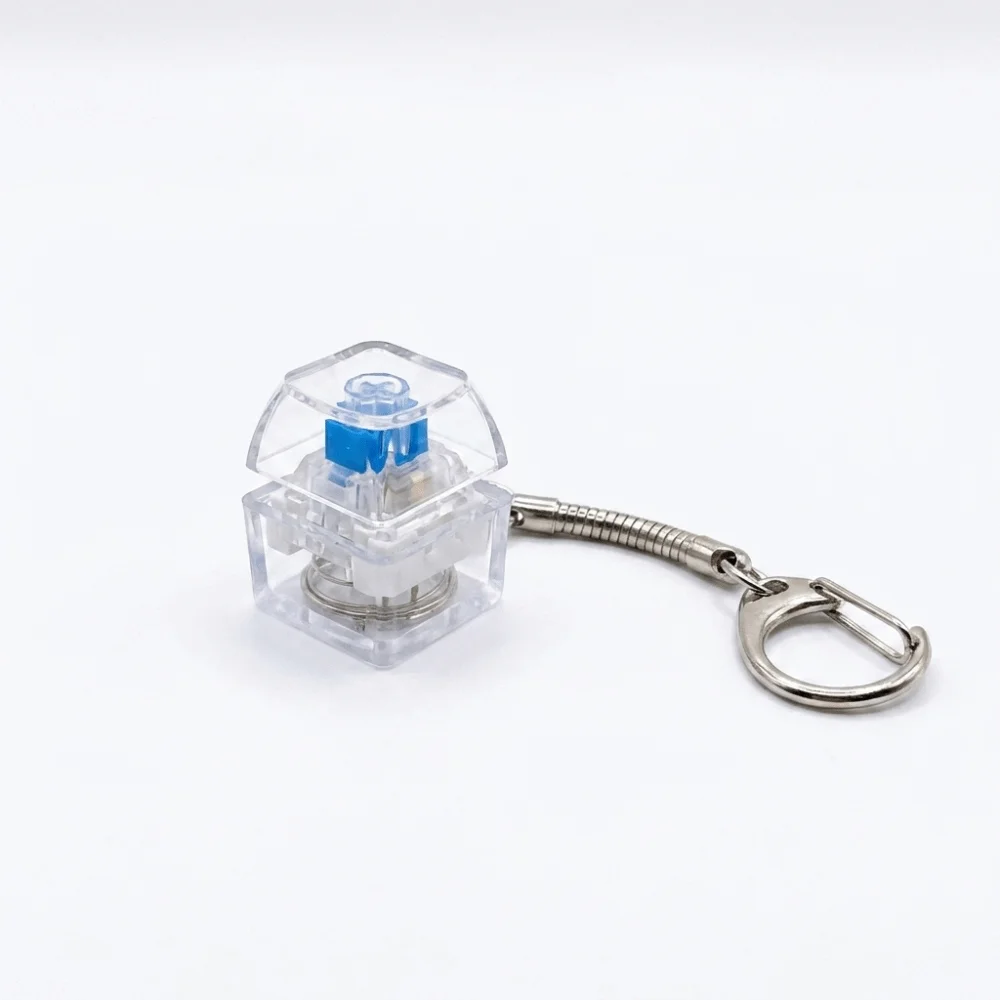 Sturdy Plastic Material Fingertip Button Keychain Bright RGB Ambient Lights Delicate Glowing Effects Mechanical Switch Keychain