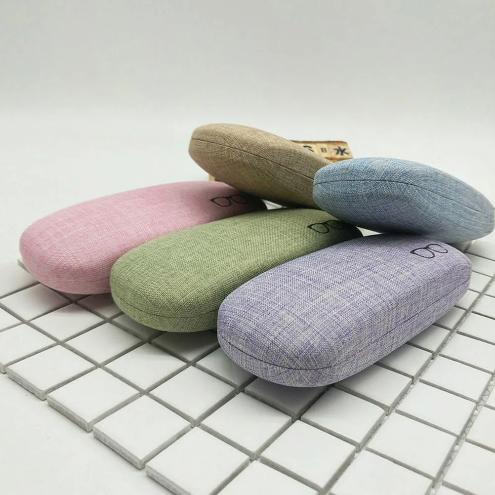 

Linen Eyeglass Cases Sunglasses Box Pink Eyewear Protector Retro Glasses Case Lightweight Durable Fits Most Frames Pocket Size