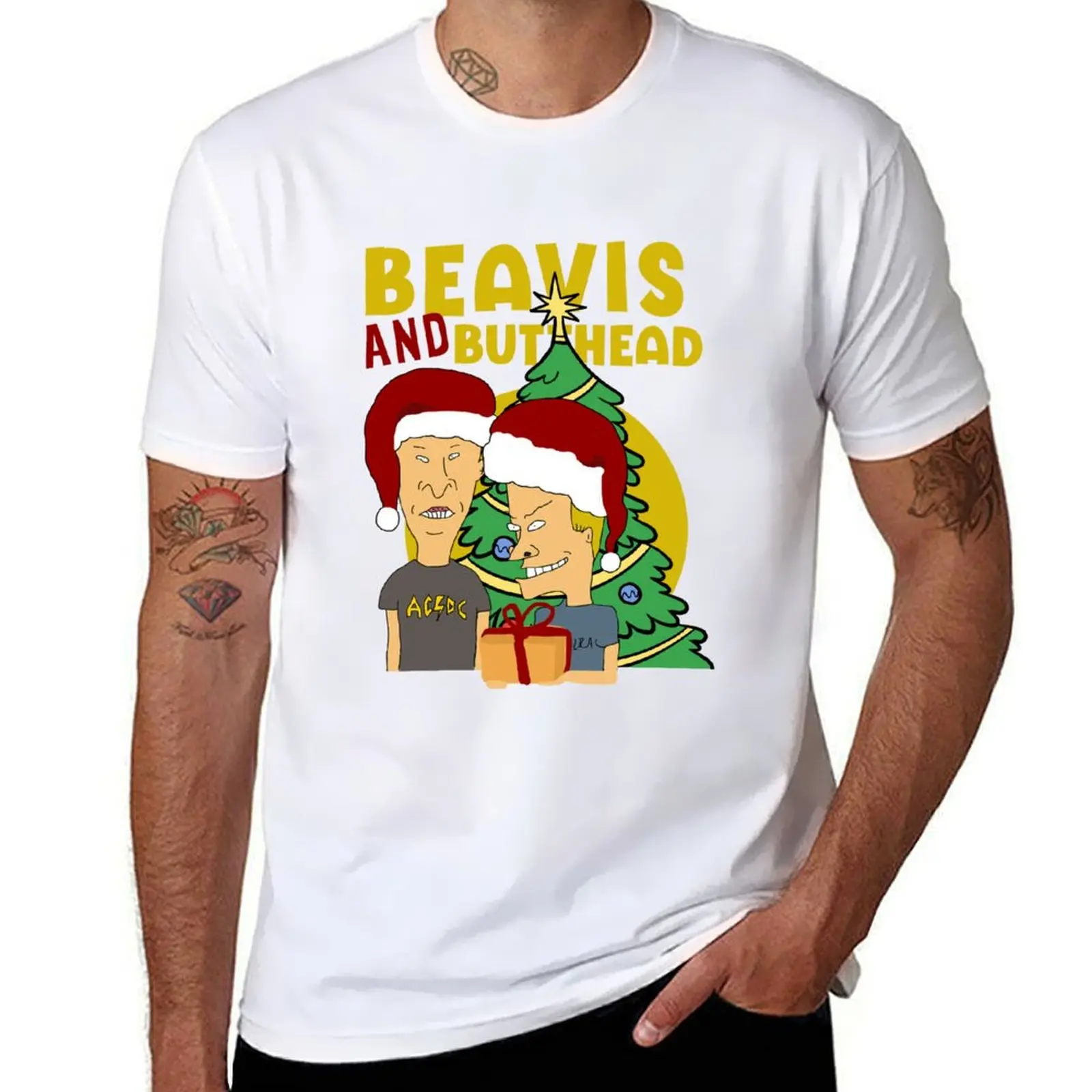 

beavis and butthead christmas T-Shirt t shirts for man graphic vintage t shirts for man pack cotton T-Shirt