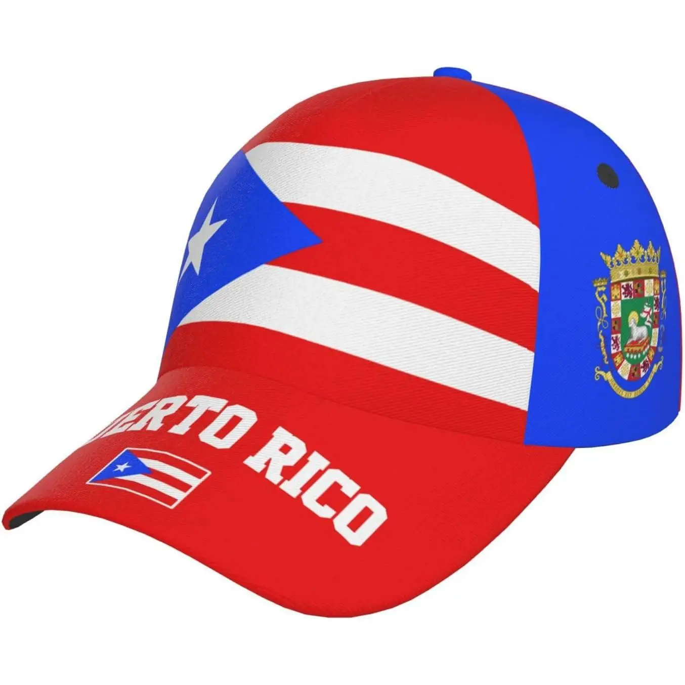 Puerto Rico Flag Print Baseball Cap National Flags Adjustable Patriotic Dad Hat Pride Unisex Snapback Sun Hat for Men Women