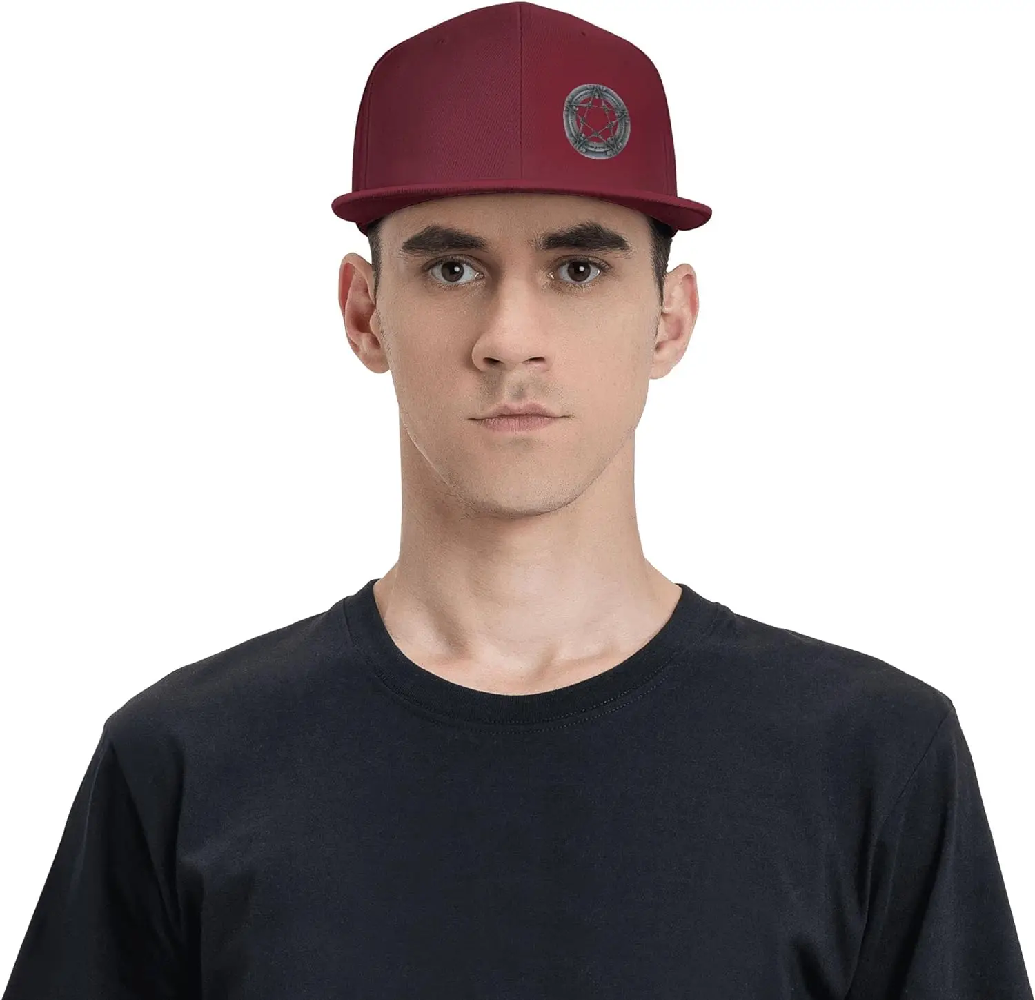 Chapéu Snapback de aba plana masculino, misterioso pentagrama gótico, boné de beisebol ajustável