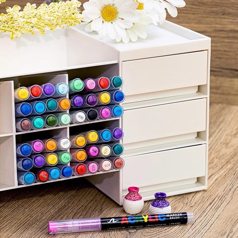 Direct Liquid Acrylic Marker Pen Paint Brush Pens Painting Stone Ceramic Glas Wood Canvas Making Drawing Graffiti Coloring Pen