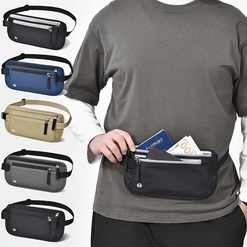 

RFID Blocking Waterproof Sport Travel Phone Money Belt Bag Fanny Packs Men Women Hidden Wallet Passport Holder Bag Big Capacity