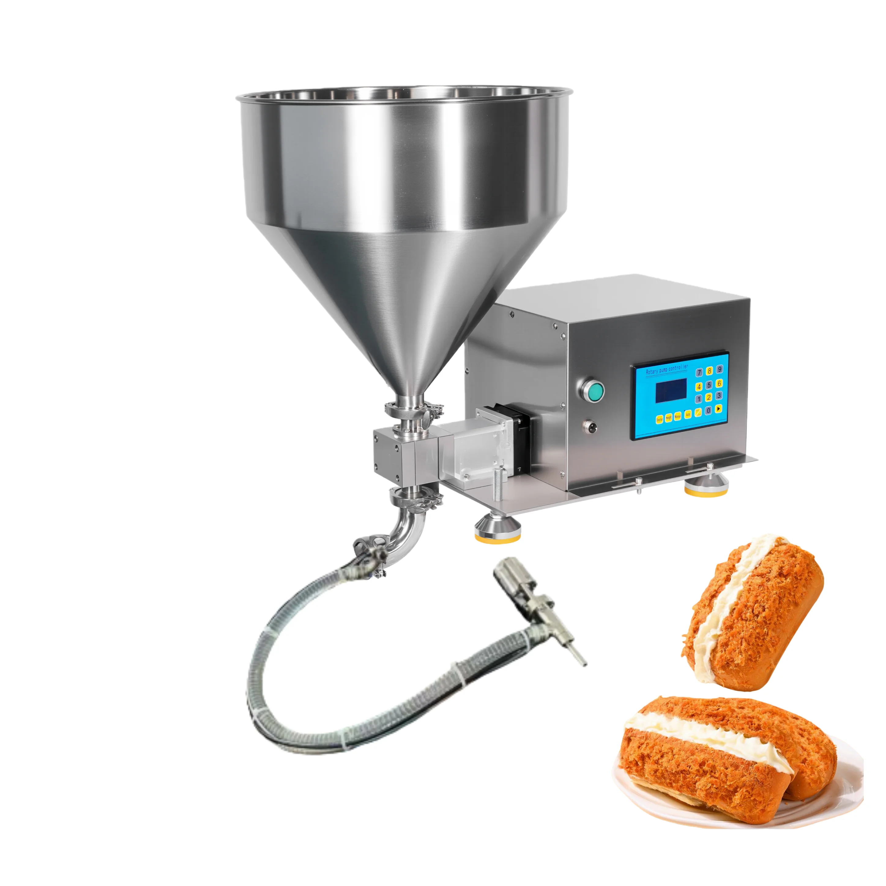 

Небольшой настольный насос-наполнитель, машина для наполнения джем, медом и кремом, инъекционная машина для наполнения пончиками, торта, Берлин, слоеного хлеба