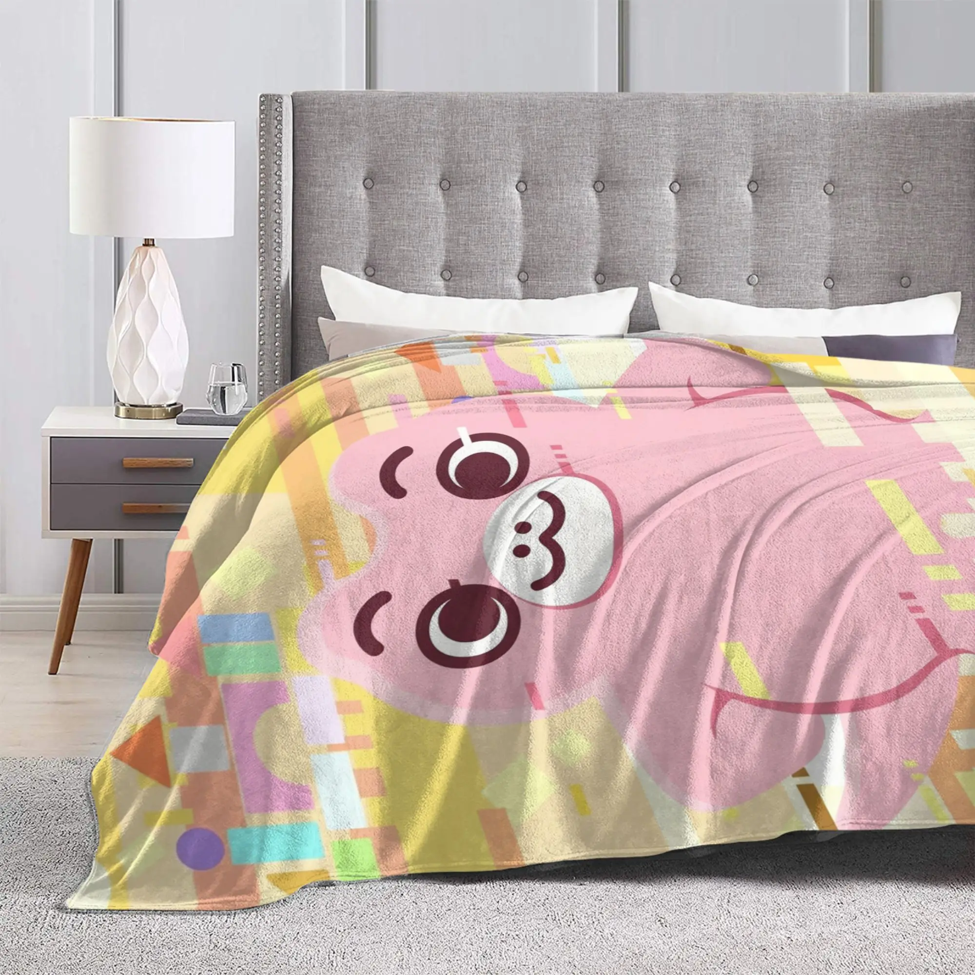 Chibi Monster Raids Again Flannel Throw Blanket Cute Blankets for Bedding Travel Soft Bed Rug