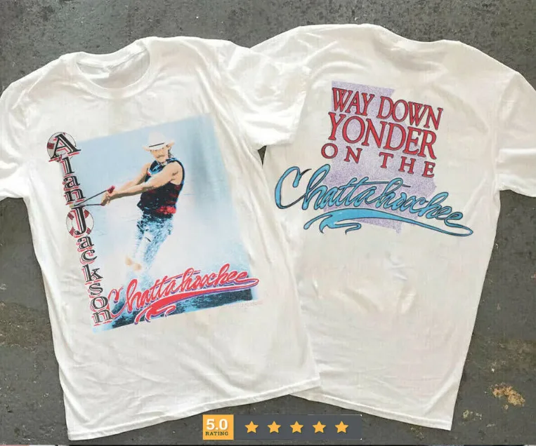 Alan Jackson Way Down Yonder On The Chattahoochee Tour 1992 T-Shirt S-5XL PO43