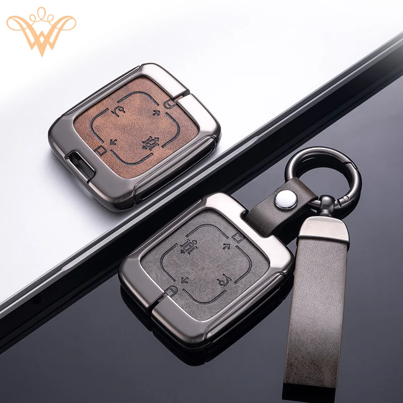 

Alloy Leather Remote Key Bag Protective Shell Keyrings Buckle For ZEEKR 001 X 009 007 Auto Keypack Interior Styling Accessories