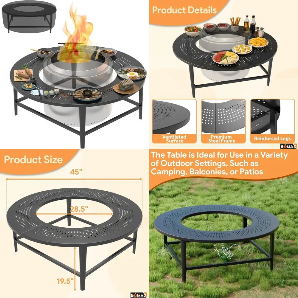 طاولة حفرة النار الخارجية التي لا يدخن للموقد المنفرد يوكون ونار النار، محيطة فولاذية حرق الخشب لحفر النار