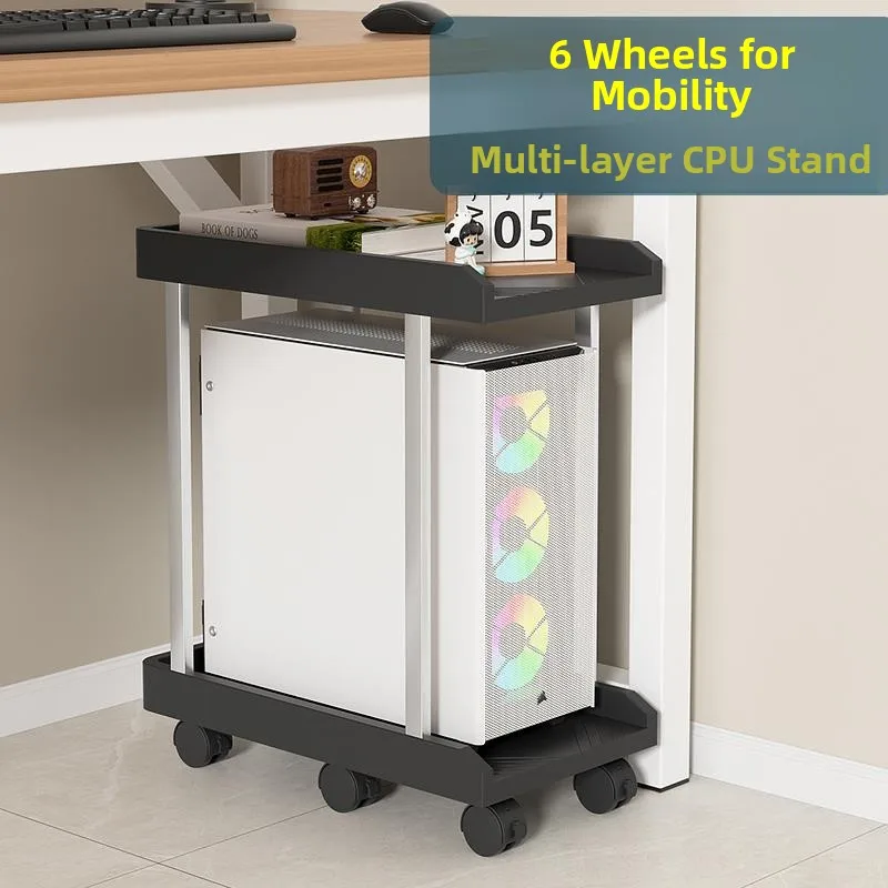 large-size-computer-host-bracket-mobile-printer-stand-dormitory-desktop-case-universal-wheel-base-rack-home-organization-tool
