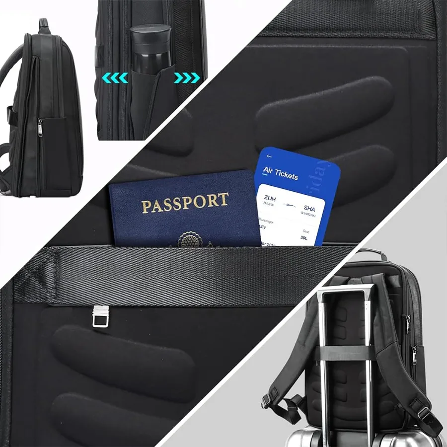 حقيبة ظهر للكمبيوتر المحمول مقاس 15.6 بوصة من Business قابلة للتحويل وقابلة للتوسيع ومضادة للسرقة وشحن USB متعددة الوظائف للسفر احترافية Wo #6