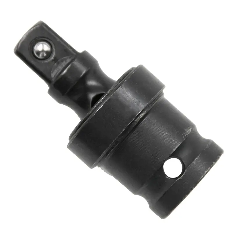 A23P 2Piece Swivel Knuckle Drive Joint Air Impact Wobble Electric Wrench Socket Adapter Hand Tool 360 Degree 1/2 Inch Black