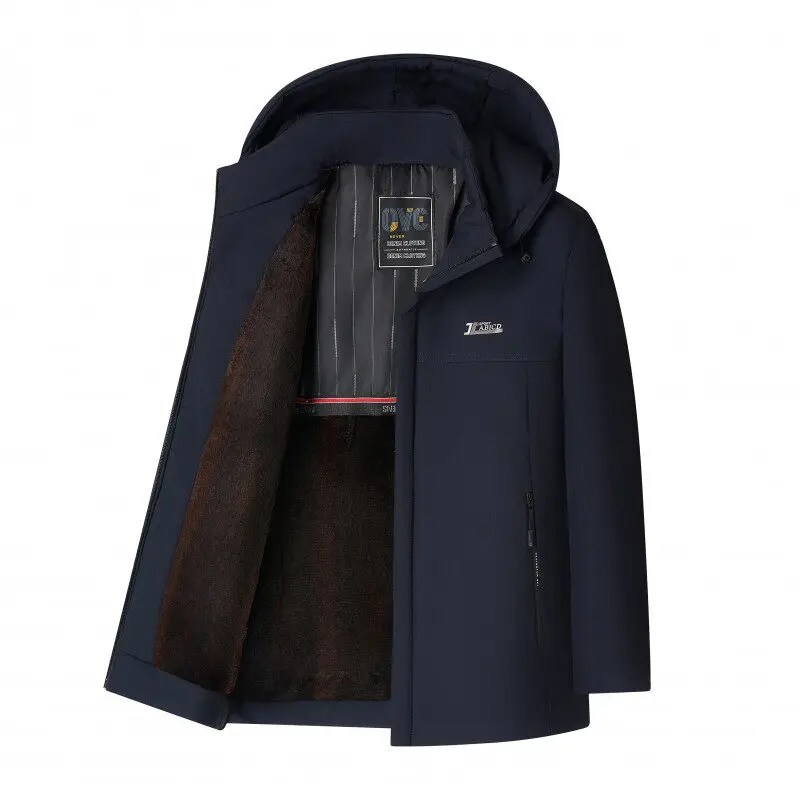 

Мужская утолщенная парка, зимняя теплая хлопковая стеганая куртка для папы, свободная модная верхняя одежда, мужская зимняя парка для пожилых людей для мужчин