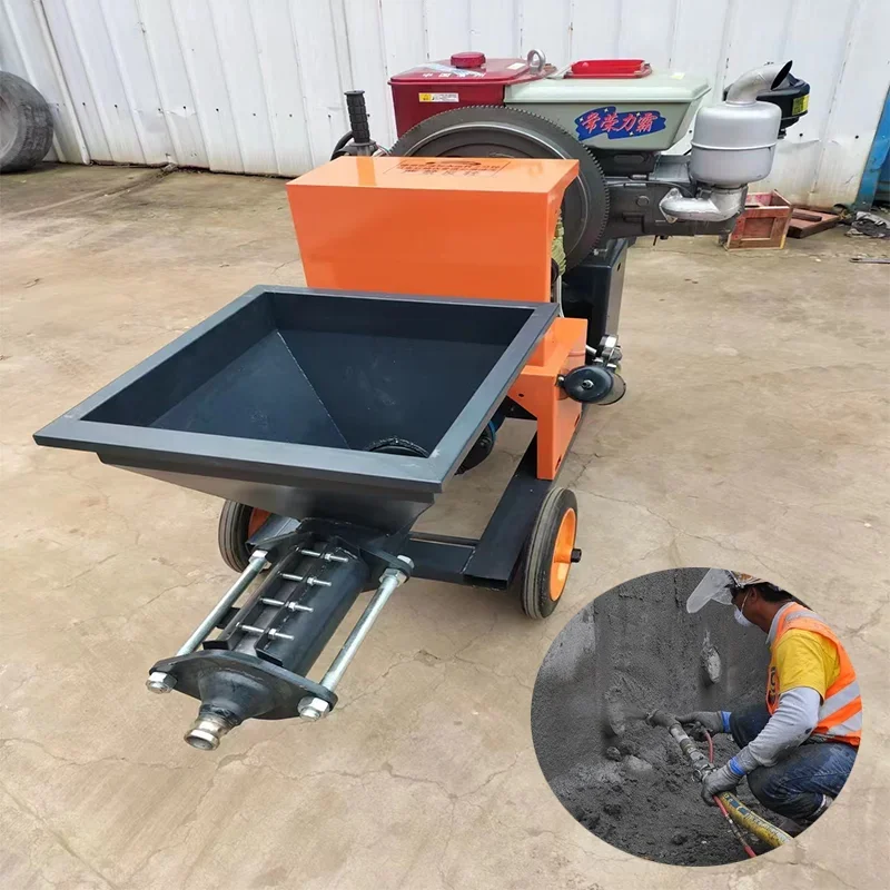 New Mini Mortar Spray Machine Electric Diesel  Powered Mortar Spraying Rotor Stator Wall Spraying Machine