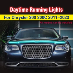 LED Daytime Running Light Strip For Chrysler 300 300C 2011-2023 Auto Headlight Strip Car Hood Decorative Atmosphere Light 12V
