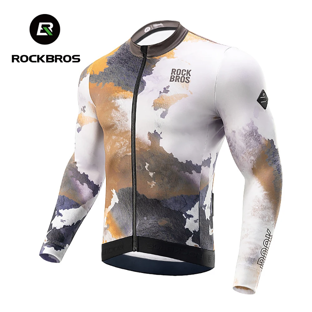 

ROCKBROS Men Cycling Jackets Winter Autumn MTB Road Long Sleeves Sportswear Top Coat Thermal Fleece Warm Bike Bicycle Jackets