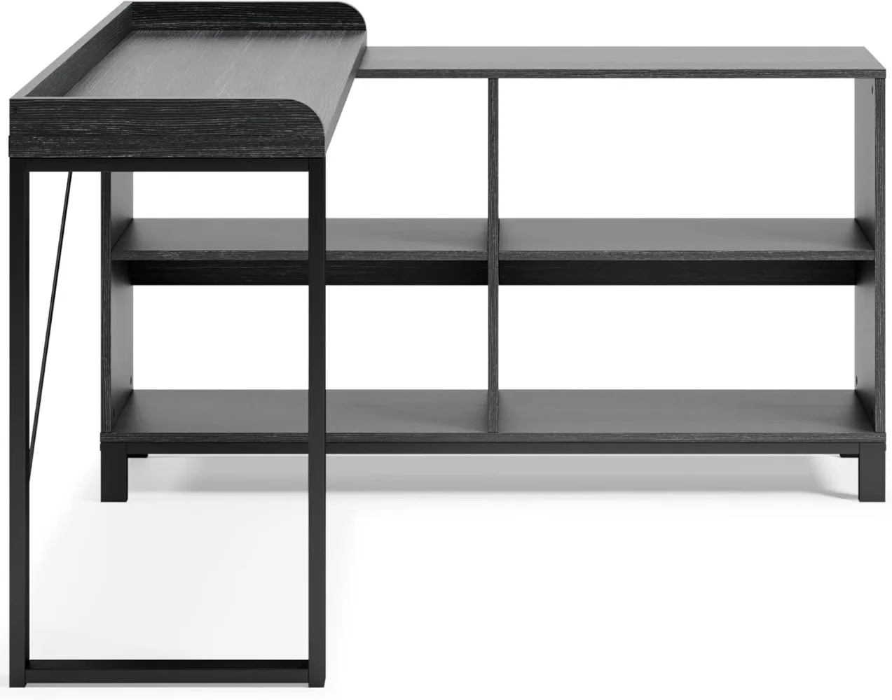 Signature Design By Ashley Yarlow Industrial Home Office L-Shaped Desk with Cube Storage, Black