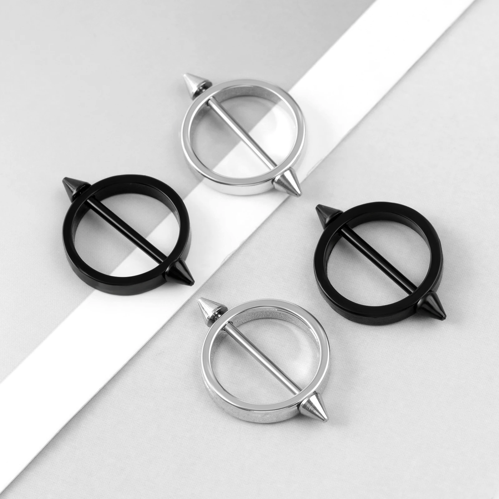 1Pair 316L Stainless Steel Nipple Ring Minimalist Alternative Geometric Breast Nail Body Piercing Jewelry for Woman