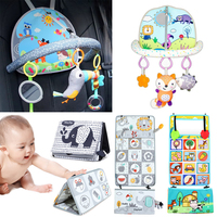 Baby Car Mirror Back Seat Rear View Mirror Cartoon Animal Plush Toys Adjustable Rear Facing Mirrors for Baby Stroller Toys