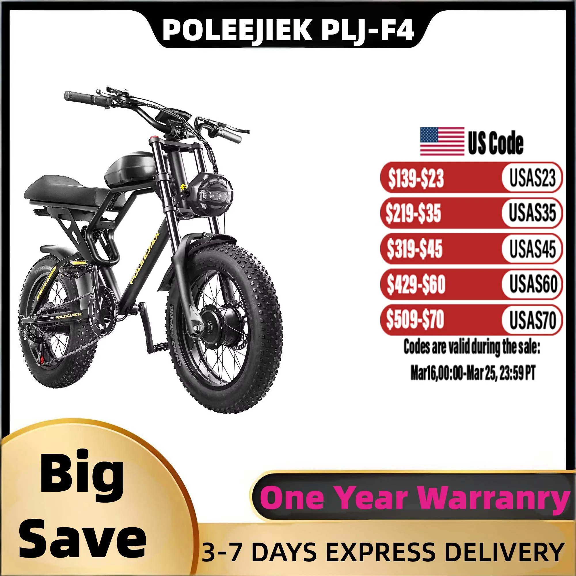 

POLEEJIEK PLJ-F4 BLACK ELECTRIC BIKE 1500W*2 48V25.6AH seven-speed transmission Maximum range of 150km and speed of 60km/h