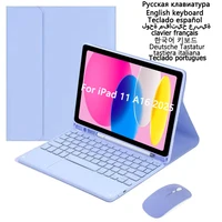Funda con teclado para iPad 11, funda para teclado A16, teclado con panel táctil de 11 pulgadas para iPad de 11. a generación, funda con soporte para ranura para lápiz