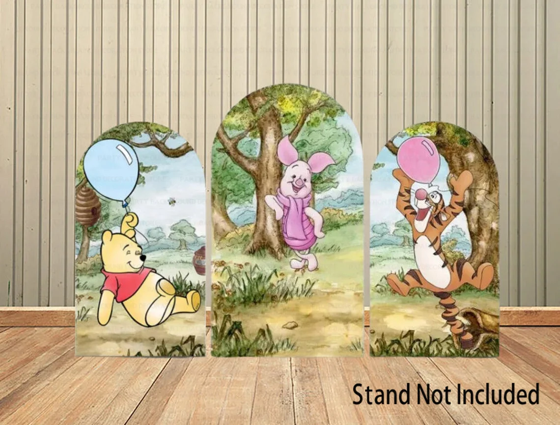 Disney Winnie the Pooh Bear Tigger  Arch Cover Backdrop Wall Kids Baby Shower Birthday Party Background Wall Decoration Supplies