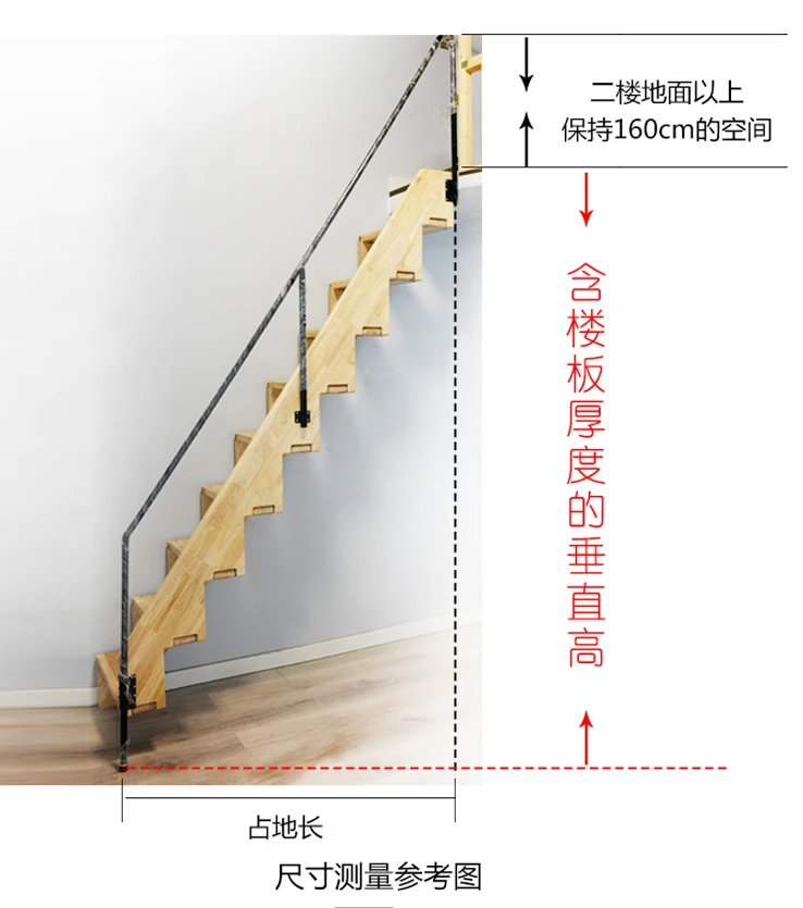 Telescopic staircase, stretching invisible ladder, folding wall upright ladder, indoor household attic ladder