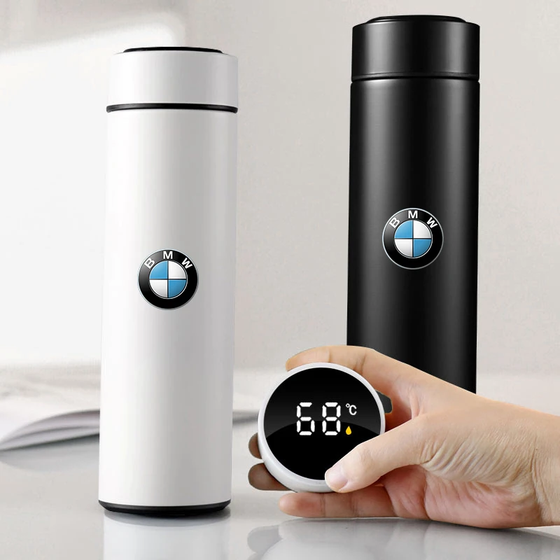 Portable Car Smart Thermos Bottle Temperature Display Cup Coffee Cup Logo for BMW E90 E91 E92 E93 M3 E60 E61 F10 Car Accessories