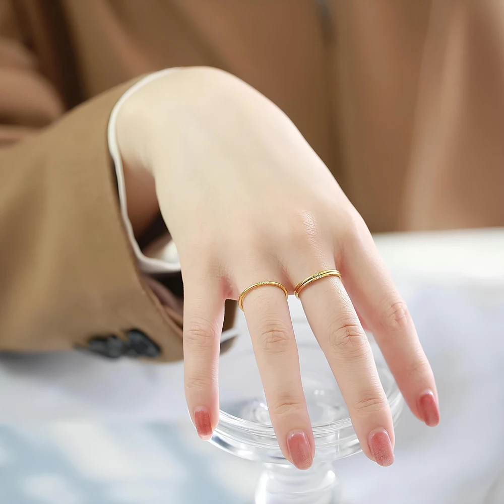 New Trendy AAA+ Cubic Zirconia Finger Rings For Women Wholesale Fashion Stainless Steel Bulk Jewelry Punk Accessories 2025 image 5