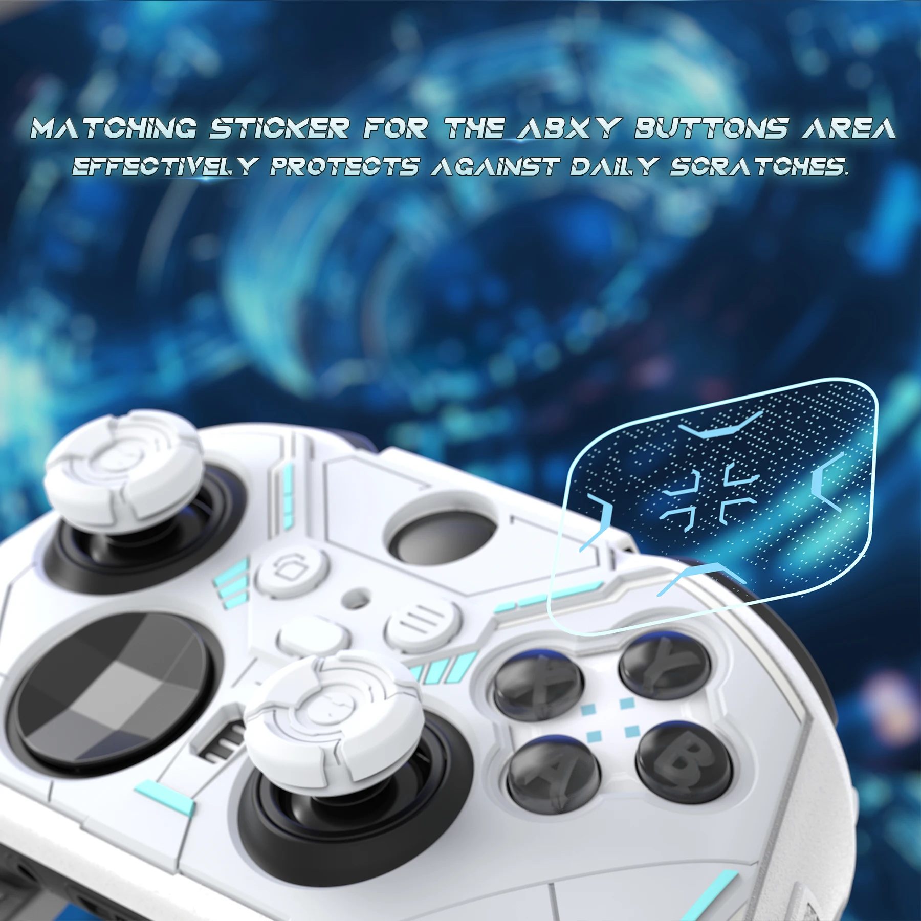 Cover in silicone per Xbox Elite 2 e Elite Series 2 Core, PlayVital Stellar Mecha Protector con impugnature e adesivi per pollice, bianco