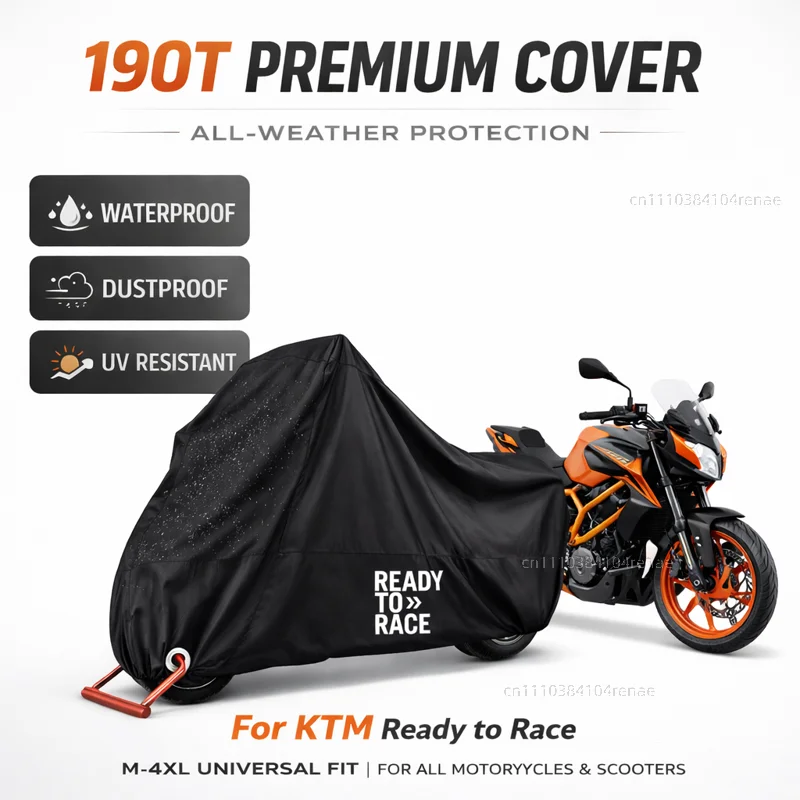 

For KTM Ready to Race Adv Duke 390 690 790 890 1190 Rc 190T Motorcycle Cover Waterproof Dustproof UV Protection All Season